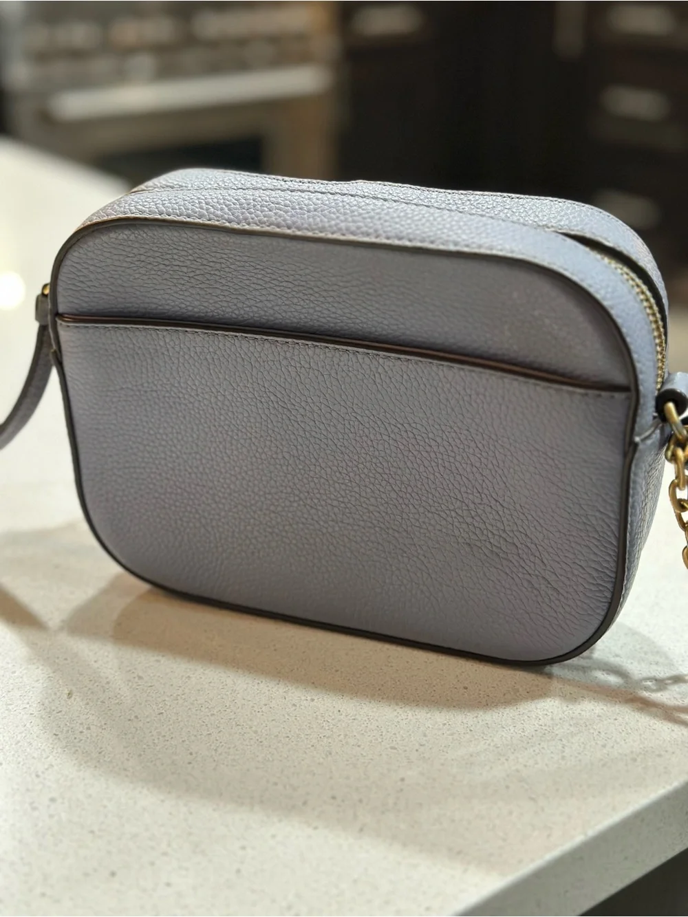 Tory Burch McGraw Camera Bag • Gold Chain Tassel Cloud Blue Periwinkle Crossbody